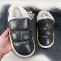 Тапочки чуні жіночі Fashion закриті темно-сірі еко-шкіра на хутрі 4200