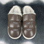 Тапочки чуни женские закрытые Fashion Коричневые эко-кожа на меху 4200