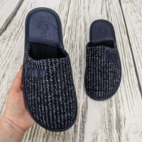 Тапочки чоловічі кімнатні теплі із закритим носком Белста темно-сині