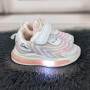 Кросівки дитячі Jong Golf для дівчинки білі з рожевим з LED підсвічуванням 5062