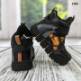 Ботинки зимние для мальчика черные с коричневым на овчине Y.TOP 1585