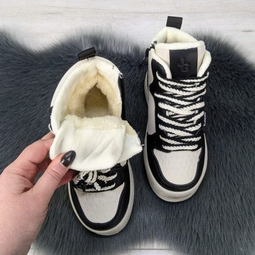 Черевики підліткові зимові для дівчинки білі з чорним Jong Golf 5182