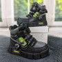 Ботинки зимние для мальчика черные с серым Lilin Shoes 5191