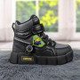Ботинки зимние для мальчика черные с серым Lilin Shoes 5191