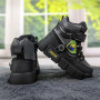 Ботинки зимние для мальчика черные с серым Lilin Shoes 5191