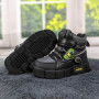 Ботинки зимние для мальчика черные с серым Lilin Shoes 5191