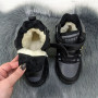 Ботинки зимние для мальчика черные с серым Lilin Shoes 5191