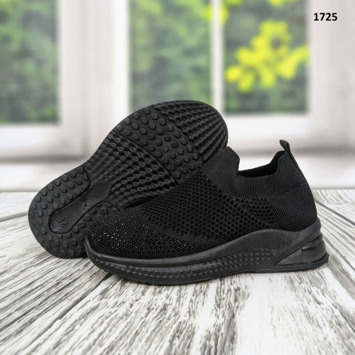 Кросівки дитячі для дівчинки чорні зі стразами Little Faiyry 1725