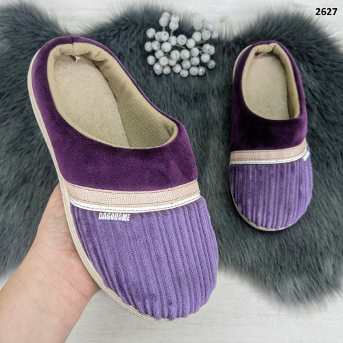 Тапочки домашні жіночі теплі Dago Style фіолетові без запаху 2627