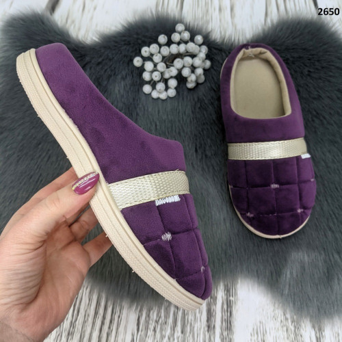 Тапочки домашні жіночі теплі Dago Style фіолетові 2650