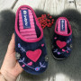 Тапочки кімнатні жіночі Inblu сині велюрові на поліуретановій підошві 2679