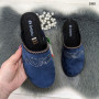 Тапочки домашние женские Inblu синие велюровые на танкетке 2992