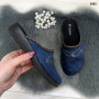 Тапочки домашние женские Inblu синие велюровые на танкетке 2992