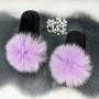Капці жіночі повстяні для ламінату з натуральним хутром Slippers лавандові 4243