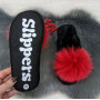 Капці жіночі повстяні для ламінату з натуральним хутром Slippers червоні 4243