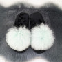 Капці жіночі повстяні для ламінату з натуральним хутром Slippers м'ятні 4243