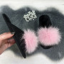 Тапочки женские войлочные для ламината с натуральным мехом Slippers розовые 4243