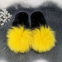 Тапочки женские войлочные для ламината с натуральным мехом Slippers желтые 4243