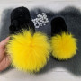 Тапочки женские войлочные для ламината с натуральным мехом Slippers желтые 4243