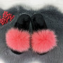 Тапочки женские войлочные для ламината с натуральным мехом Slippers коралловые 4243
