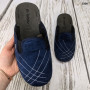 Тапочки чоловічі теплі закриті Inblu сині з шкіряною устілкою 3309