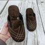 Тапочки чоловічі теплі закриті Inblu коричневі з шкіряною устілкою 3309