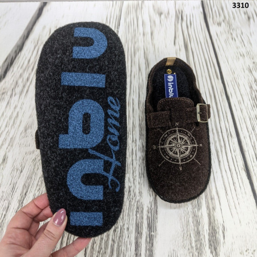 Тапочки мужские фетровые для паркета Inblu коричневые 3310