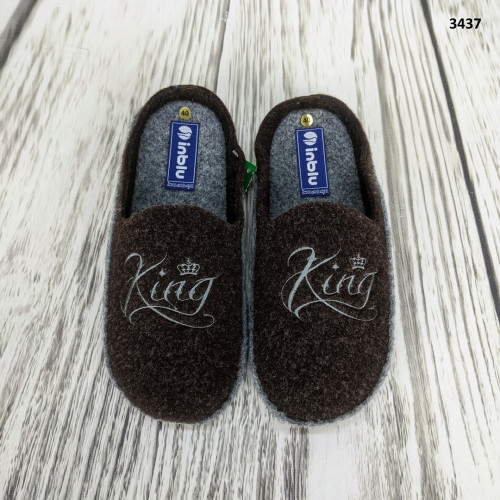 Тапочки мужские фетровые для паркета Inblu коричневые King 3437