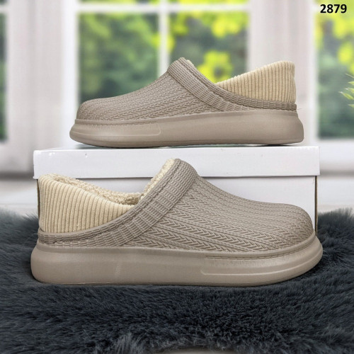Калоші без задника сабо на хутрі жіночі Dago Style бежеві 2879