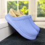 Калоші без задника сабо на хутрі жіночі Dago Style блакитні 2879