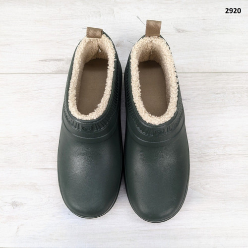 Калоші жіночі пінкові на хутрі Dago Style хакі 2920