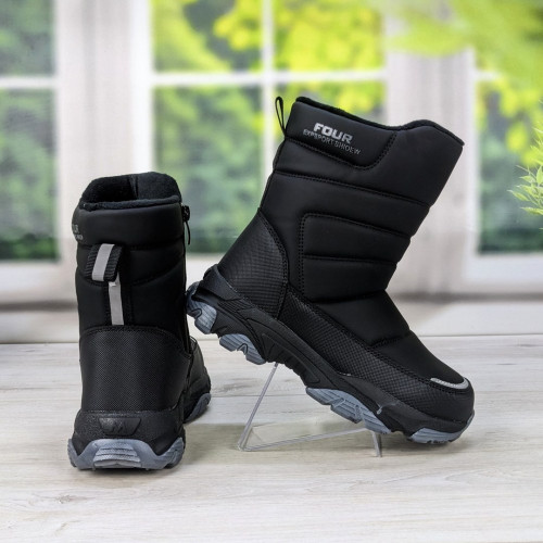 Сапоги дутики детские зимние для мальчика черные Jong Golf 5216