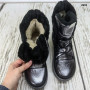 Сапожки дутики женские короткие на шнурках серебряного цвета Paolla 2691