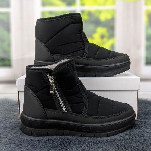 Черевики дутики жіночі короткі чорні Кредо 2717