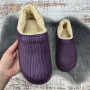 Калоші без задника сабо на хутрі жіночі Dago Style темно-фіолетові 2879