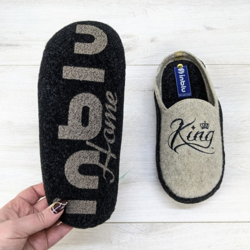 Тапочки чоловічі фетрові для паркету Inblu пісочні King 3437