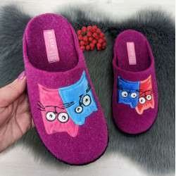 Капці жіночі повстяні для ламінату Белста малинові з котиками 4192