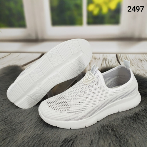 Кроссовки женские мокасины текстильные белые GIPANIS 2497