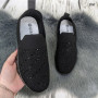 Кроссовки мокасины женские черные со стразами весенне-летние GIPANIS 2797