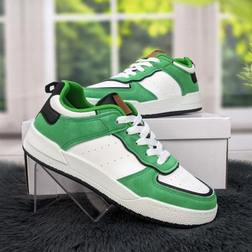 Кросівки кеди жіночі білі із зеленим Swin-shoes 4218