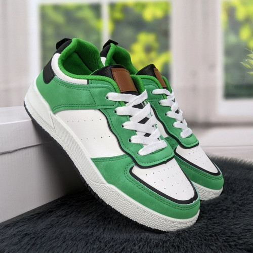 Кросівки кеди жіночі білі із зеленим Swin-shoes 4218