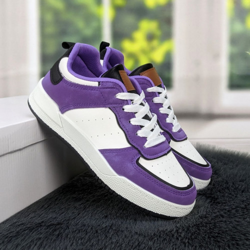 Кроссовки кеды женские белые с фиолетовым Swin-shoes 4218