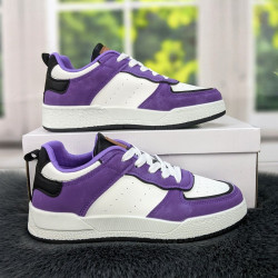 Кроссовки кеды женские белые с фиолетовым Swin-shoes 4218