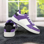 Кроссовки кеды женские белые с фиолетовым Swin-shoes 4218