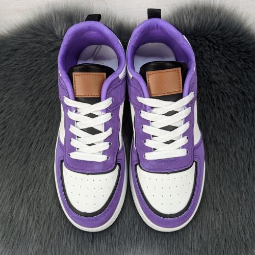 Кроссовки кеды женские белые с фиолетовым Swin-shoes 4218