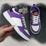 Кроссовки кеды женские белые с фиолетовым Swin-shoes 4218