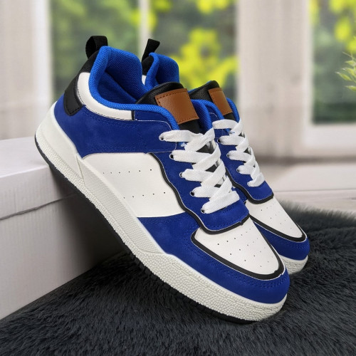Кросівки кеди жіночі білі із синім Swin-shoes 4218