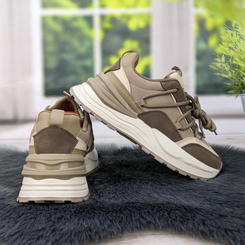 Кросівки жіночі бежеві демісезонні на об'ємній підошві Swin Shoes 4359
