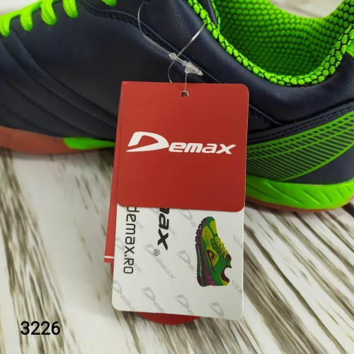Футбольні бутси сороконіжки сині з салатовим Veer Demax 3226