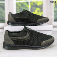 Кросівки мокасини чоловічі хакі сітка Dago Style 3127-2
